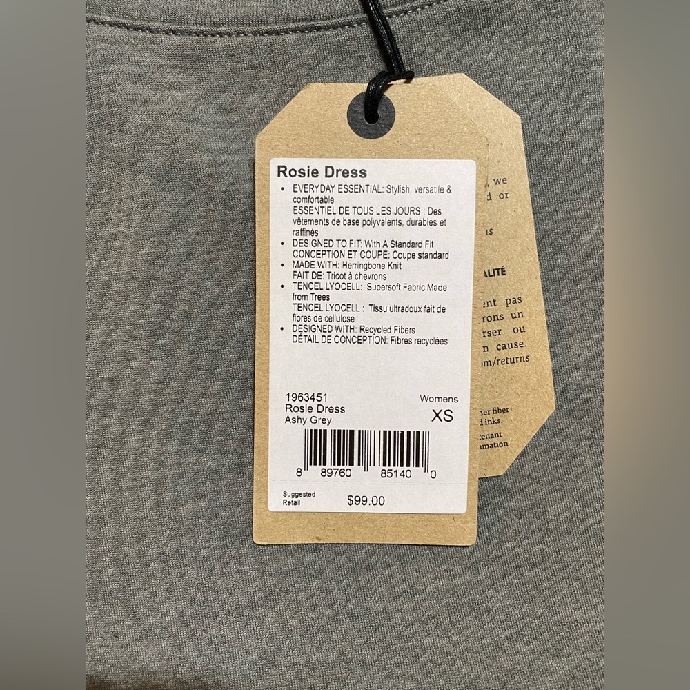 NWT PRANA ROSIE DRESS SIZE XS IN ASHLY GREY - Picture 10 of 11